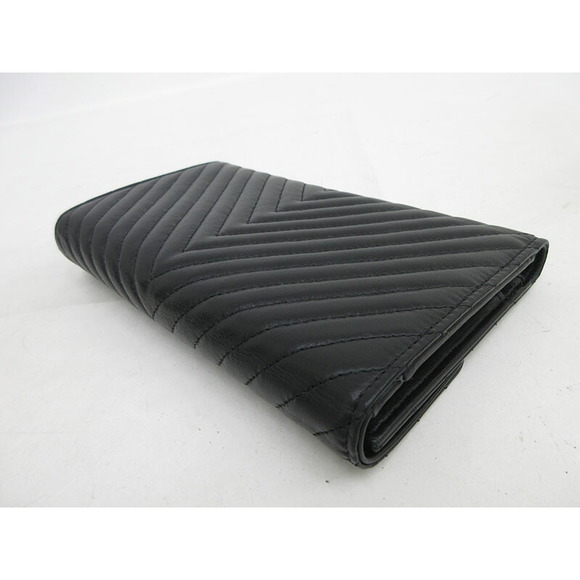 CHANEL Chevron Trifold Long Wallet Black - Picture 5 of 10